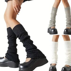 Stylish Ribbed Leg Warmers Set